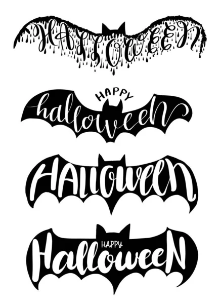 Letras Halloween Ilustración Vectores Murciélagos Para Fiesta Halloween Tarjeta Invitación — Archivo Imágenes Vectoriales