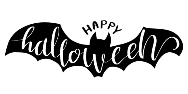 Halloween Lettering Bat Vector Illustration Halloween Party Halloween Element Invitation — Stock Vector