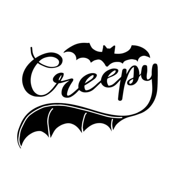 Creepy Lettering Bat Vector Illustration Halloween Print Screen Shirt Royalty Free Stock Vectors