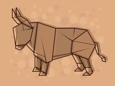 Anahat boğa çizim vektör soyut basit örnek.