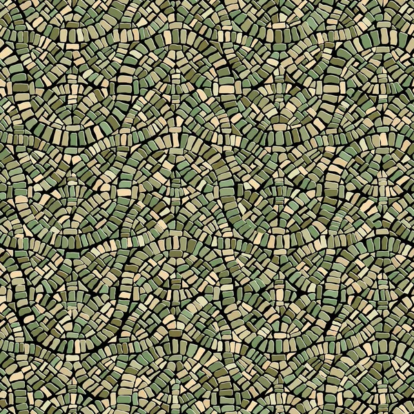 Naadloze Vector Patroon Van Decoratieve Groene Weven Mozaïek — Stockvector