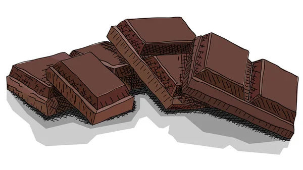 Vector Ilustración Artes Gráficas Boceto Dibujo Barras Chocolate — Archivo Imágenes Vectoriales