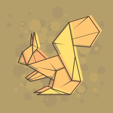 Anahat sincap çizim vektör soyut basit örnek.