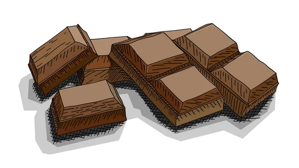Vektor Illustration Grafisk Skiss Ritning Chokladkakor — Stock vektor