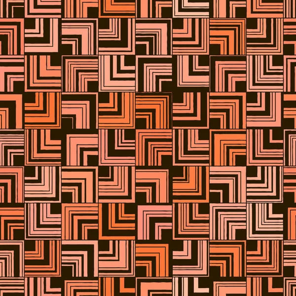 Бесшовный Абстрактный Оранжевый Рисунок Квадратного Угла Различной Толщины — стоковый вектор