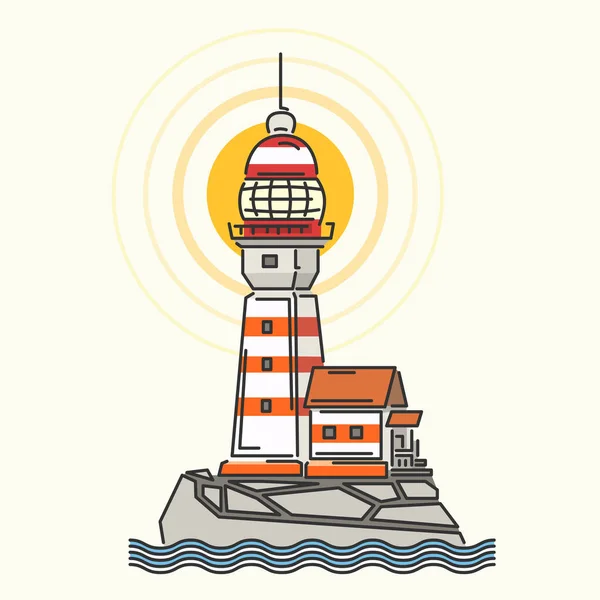 Illustrations simples de dessin animé du phare . — Image vectorielle