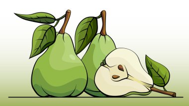 Hatta meyve yeşil armut Vektör illüstrasyon.