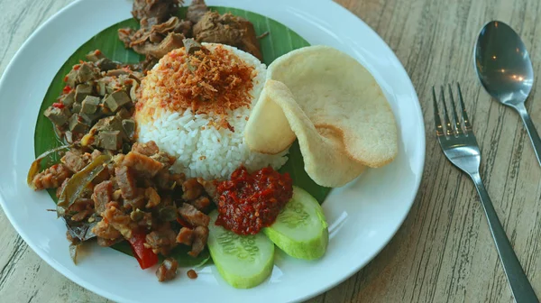 Различные Индонезийские Блюда Кулинарные — стоковое фото