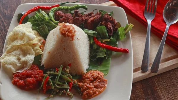 Divers Plats Culinaires Indonésiens — Photo