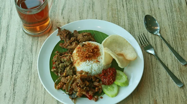 Diverse Indonesische Eten Drinken Andere Voedingsmiddelen — Stockfoto