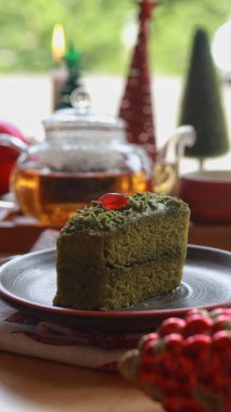Noel için yeşil çay pasta
