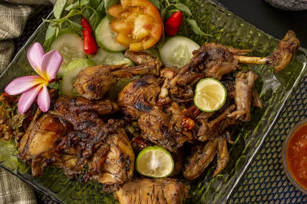 Gebratenes Huhn Indonesisches Essen Und Rezept — Stockfoto