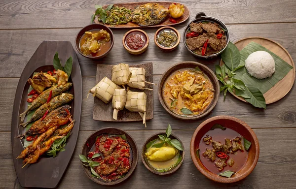 Vários Cozinha Indonésia Oeste Sumatera — Fotografia de Stock