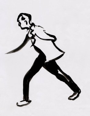 inatant kroki, stüdyoda poz kız