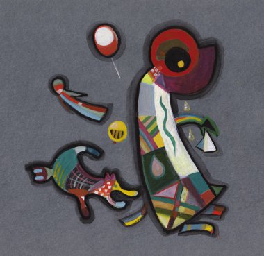 Kandinsky'nın motifleri, offendede kız ve köpek yavrusu