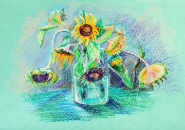 Buket ayçiçeği cam