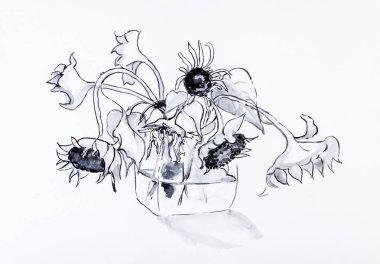 Buket ayçiçeği cam