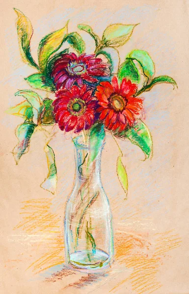 Bukiet Czerwonych Kwiatów Słoik — Zdjęcie stockowe