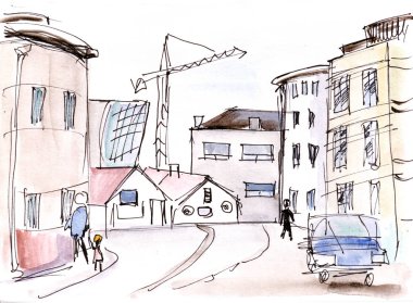 Anlık kroki, Reykjavik sokaklarda