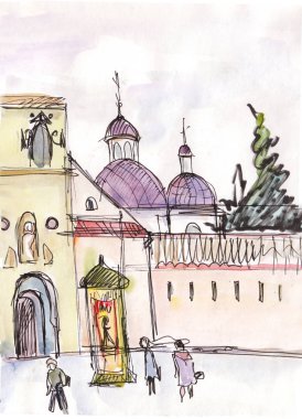 Merkezi, Vilnius, anlık eski kilisede kroki