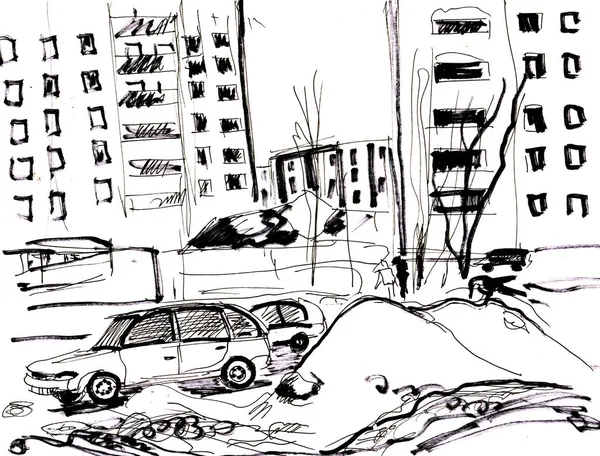instant sketch, winter city