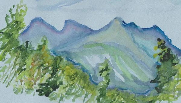 ロッキー山脈の頂上への木を通して見る — ストック写真