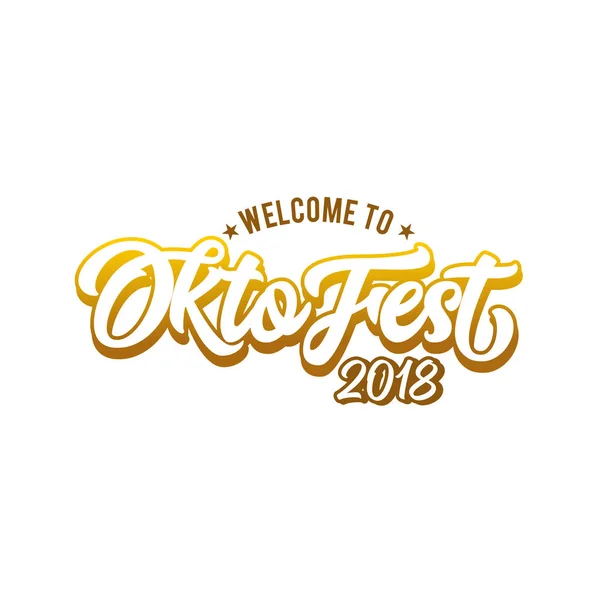 Oktober Fest 2018 Oktober Festivali Yazı Tipografi Şablon Vektör Yazı — Stok fotoğraf