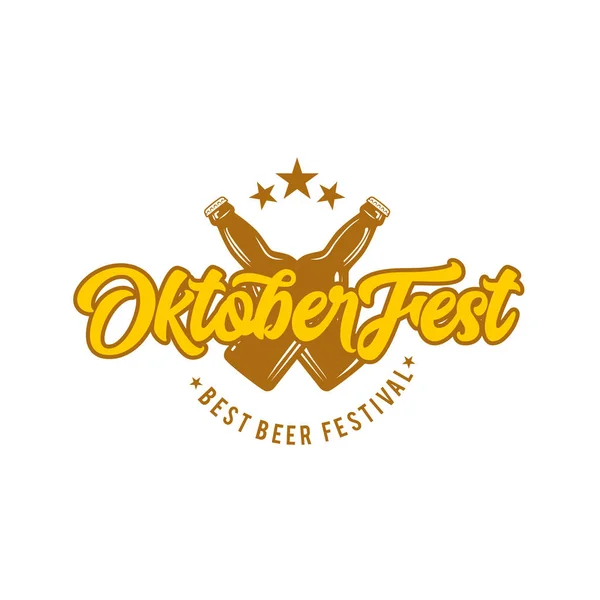Oktober Fesztivál Betűkkel Koncepció Oktoberfest Banner Logó Sablon — Stock Fotó