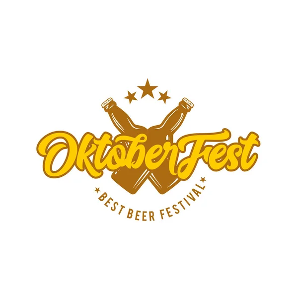 Oktober Festivali yazı kavramı, oktoberfest afiş logo şablonu