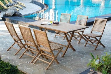 Teak bahçe mobilyaları, açık teak bahçe mobilyaları, sandalye, Masa ve sandalyeler katlama ayarla