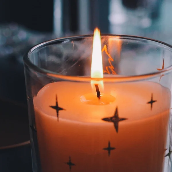 Güzel Tatil Mum Işıkları Romantik Dekorasyon — Stok fotoğraf