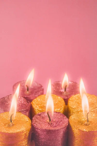 Luzes Vela Férias Bonitas Decoração Casa Romântica — Fotografia de Stock