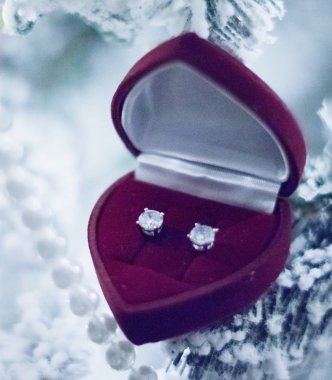 Zarif dimond mücevherler, onun için mükemmel bir tatil hediye Noel