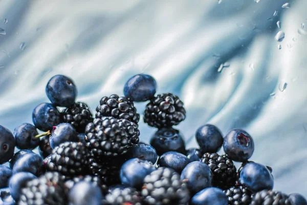 Bluberries Blackberries Fresh Fruits Healthy Eating Styled Concept Elegant Visuals — Stock Photo, Image