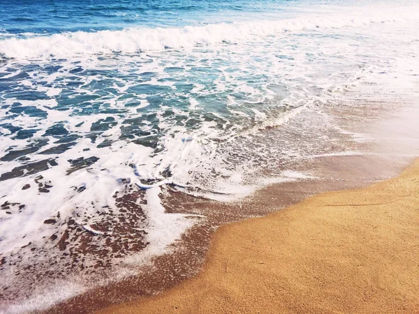 Plaża Sand Podróże Seascape Wakacje Lato Wakacje Koncepcja Elegancka Oprawa — Zdjęcie stockowe