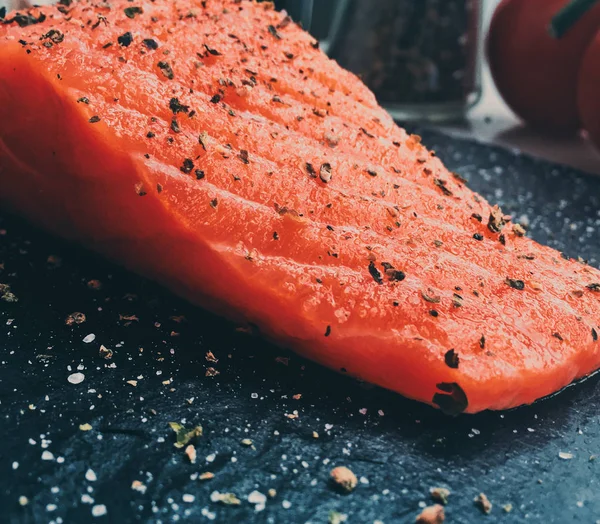 raw marinated salmon - healthy eating and mediterranean cuisine recipes styled concept, elegant visuals