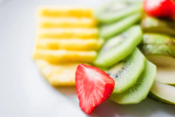 Fruit Plate Served Fresh Fruits Healthy Eating Styled Concept Elegant — Stock Photo, Image