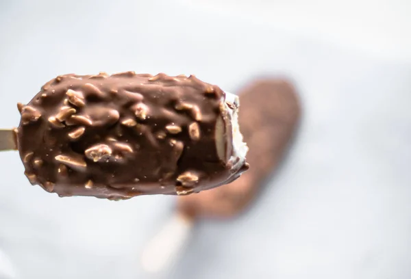 Sorvete Amêndoa Chocolate Pastelaria Conceito Estilo Comida Doce Visuais Elegantes — Fotografia de Stock