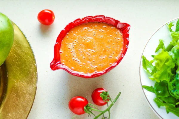 Sopa Verduras Dieta Recetas Alimentación Saludable Concepto Estilo Visuales Elegantes — Foto de Stock