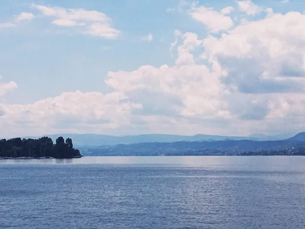 Krásné Jezero Curych Švýcarsko Cestování Přírody Wellness Koncept Elegantní Obraz — Stock fotografie