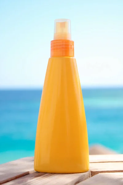 Bronzeado Sol Loção Praia Verão Skincare Beleza Estilo Conceito Visuais — Fotografia de Stock