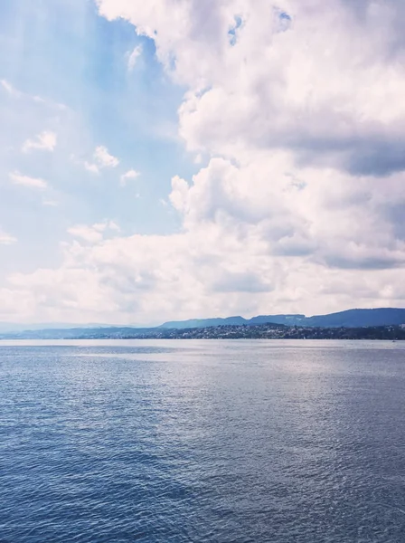 Krásné Jezero Curych Švýcarsko Cestování Přírody Wellness Koncept Elegantní Obraz — Stock fotografie