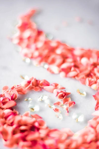 Kolor Roku Kwiat Tła Wakacje Stylu Koncepcja Koral Płatki Róż — Zdjęcie stockowe