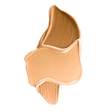 Beyaz arka plan üzerinde flatlay - kozmetik ürünleri, güzellik doku arka plan kavramı izole makyaj temel Vakfı fırça darbesi. Bej her zaman iyi bir fikirdir