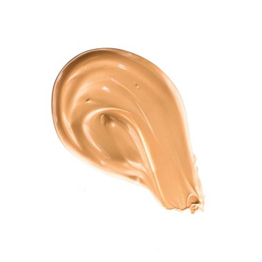 Beyaz arka plan üzerinde flatlay - kozmetik ürünleri, güzellik doku arka plan kavramı izole makyaj temel Vakfı fırça darbesi. Bej her zaman iyi bir fikirdir