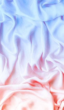 Neon yumuşak ipek dalgalar, flatlay - şık kumaş dokular, arka ve modern pastel renklerle kavramı. Zamansız lüks hissetmeye