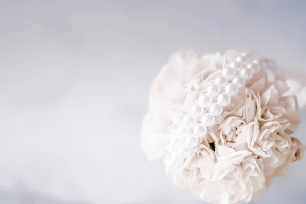 Νυφικό Μπουκέτο Λευκά Τριαντάφυλλα Γάμος Ημέρα Floral Ομορφιά Πολυτελή Εκδήλωση — Φωτογραφία Αρχείου