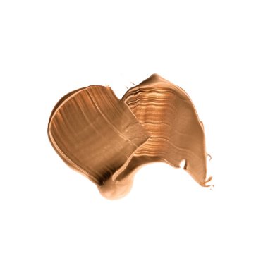 Beyaz arka plan üzerinde flatlay - kozmetik ürünleri, güzellik doku arka plan kavramı izole makyaj temel Vakfı fırça darbesi. Bej her zaman iyi bir fikirdir