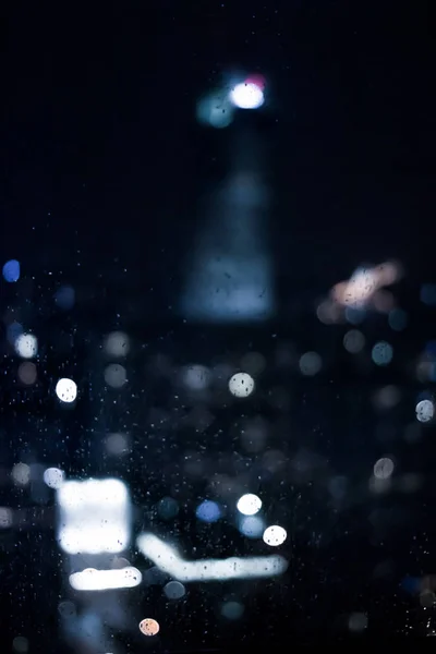 Blurry Metropolitan District Night Life Abstract Background Modern Dark Tones — Stock Photo, Image