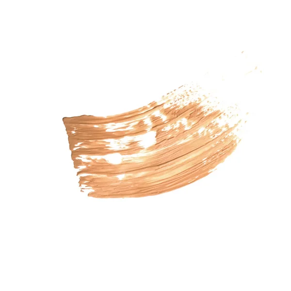 Make Basis Foundation Pinselstrich Isoliert Auf Weißem Hintergrund Flatlay Kosmetische — Stockfoto